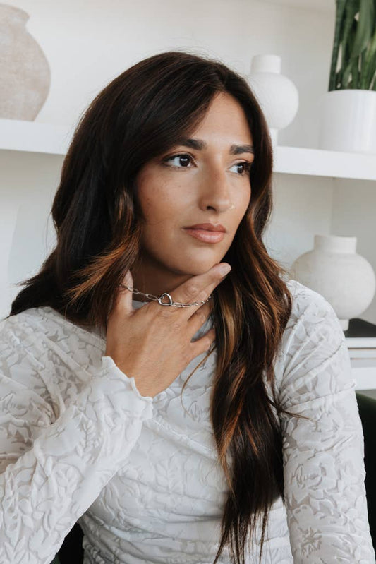 Open Heart Necklace - Silver