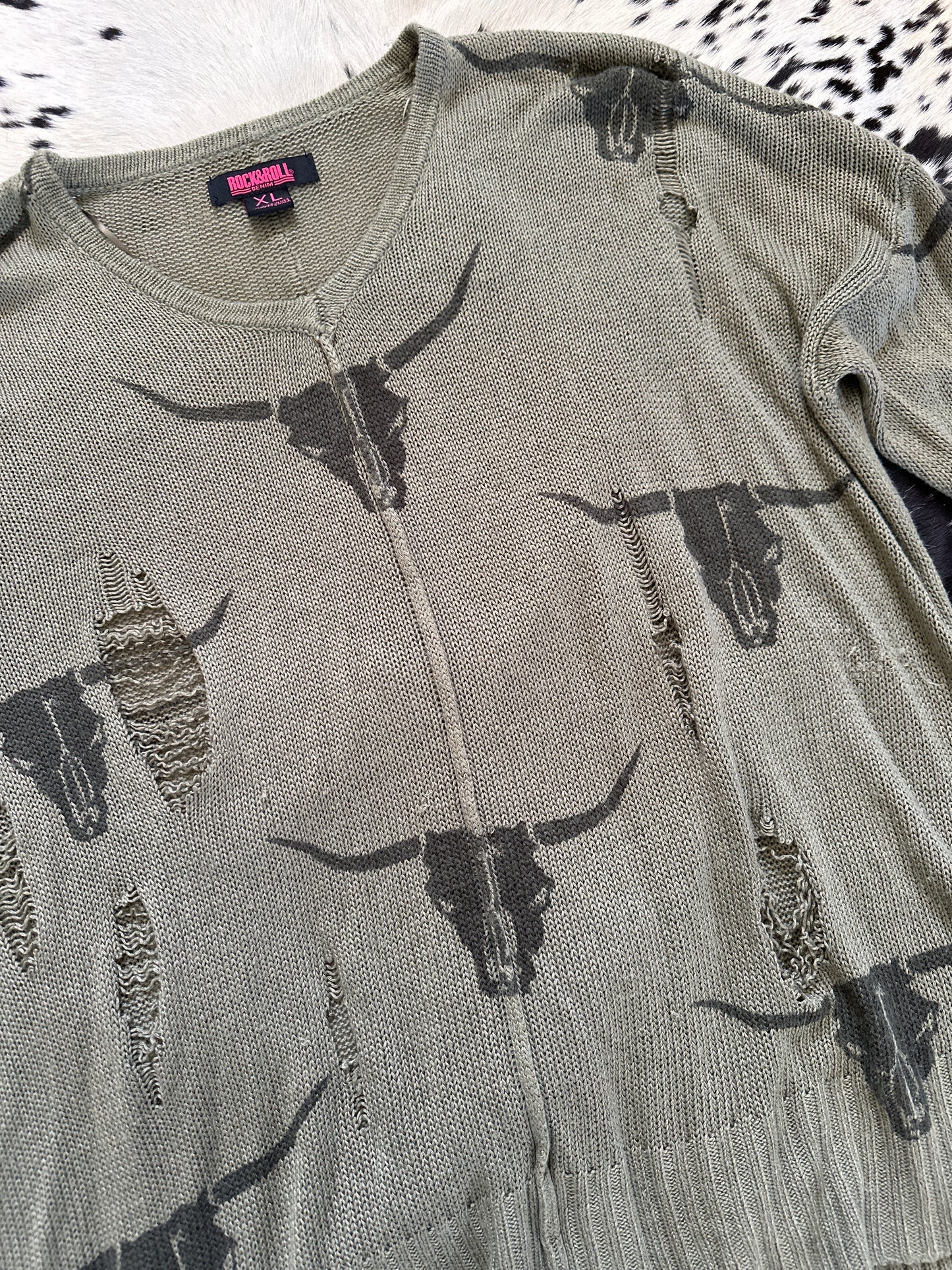 Longhorn skull sweater XL