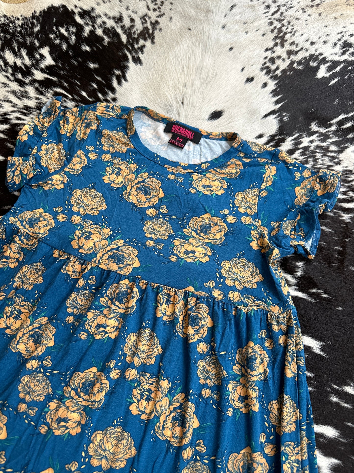 Medium rock&roll denim floral top