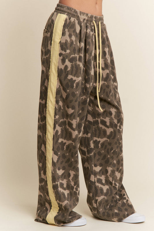 Leopard Print Wide Leg Bottoms
