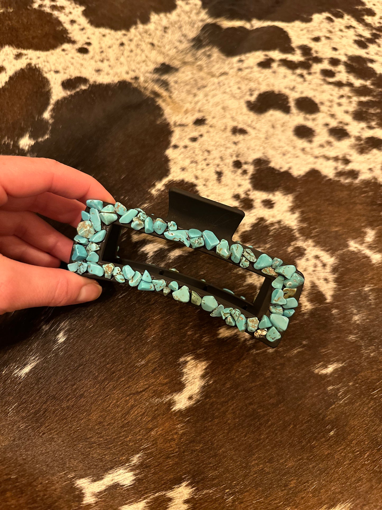 Turquoise stone claw clip (extra large)