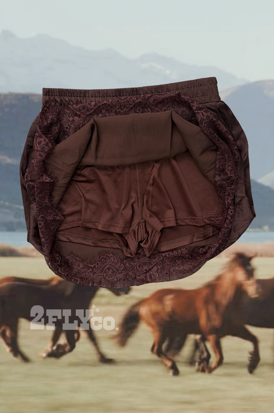MY LACE EX-TENDy (chocolate brown layering skort)