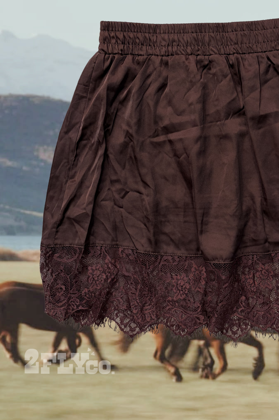 MY LACE EX-TENDy (chocolate brown layering skort)