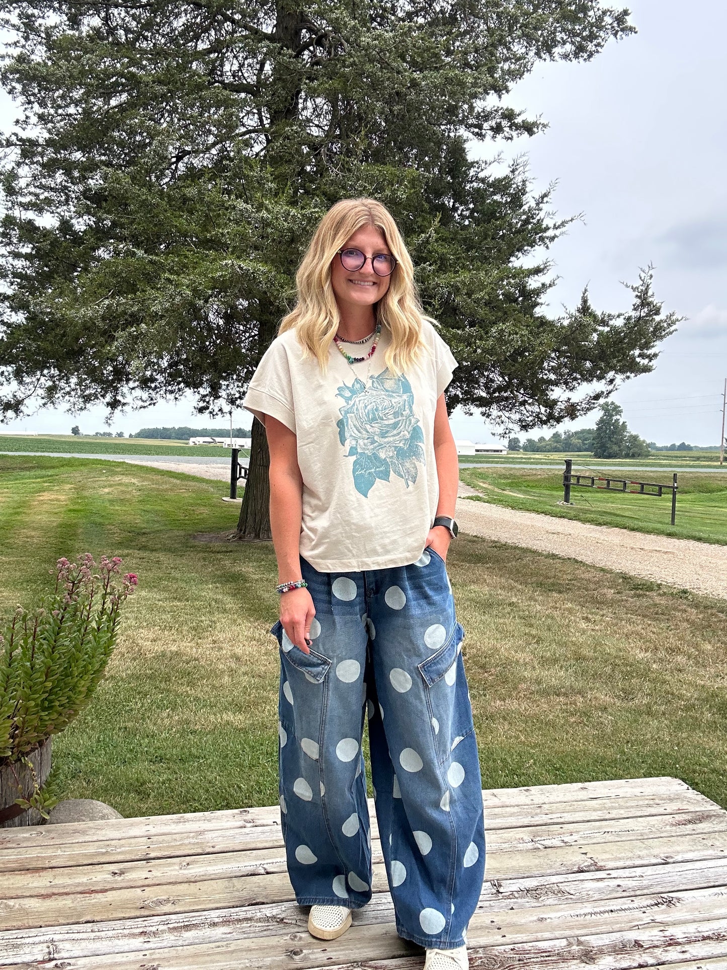 Seeing spots barrel jeans