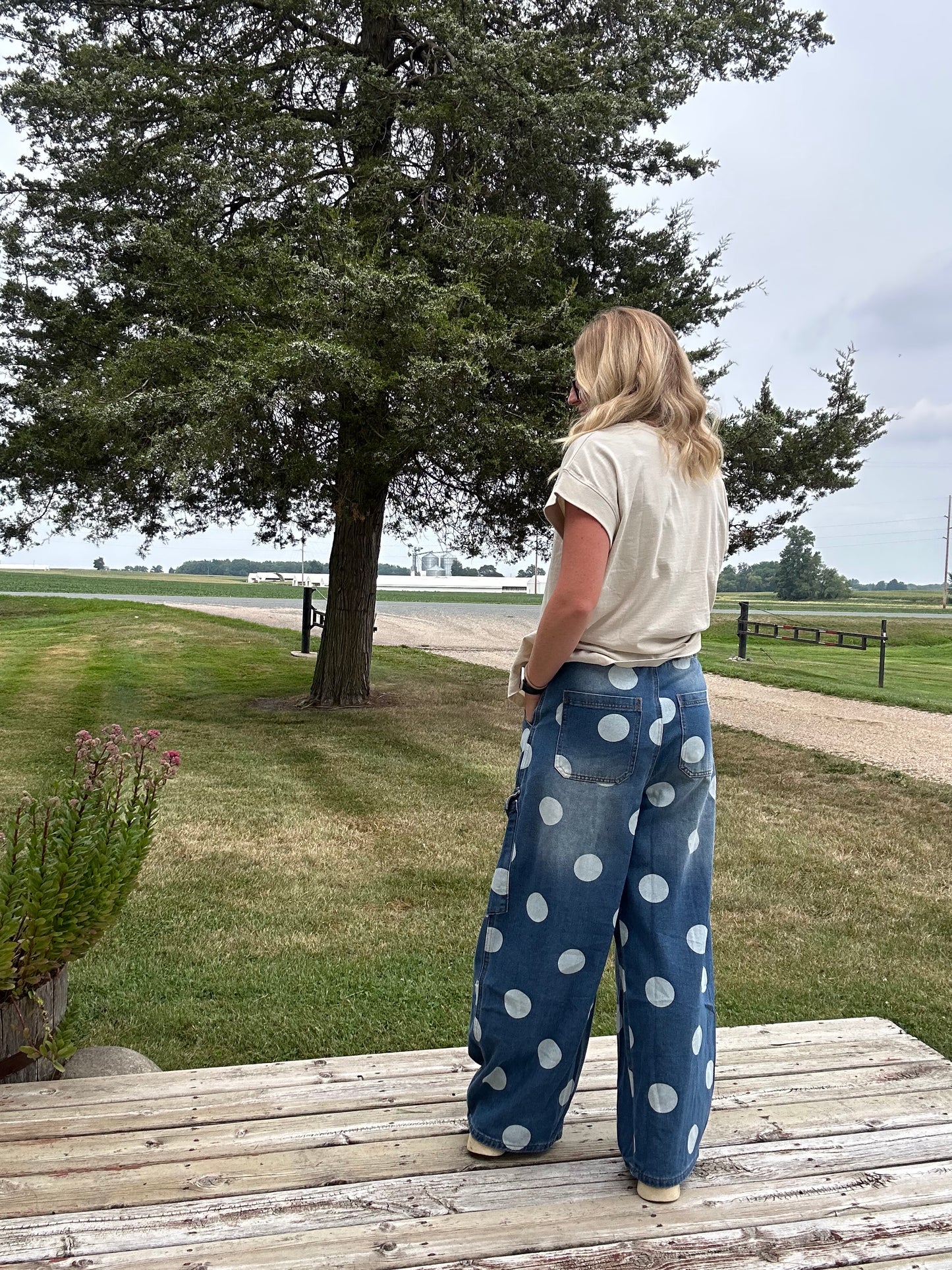 Seeing spots barrel jeans