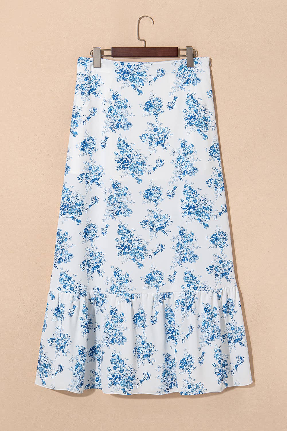 Floral Ruffle Maxi Skirt