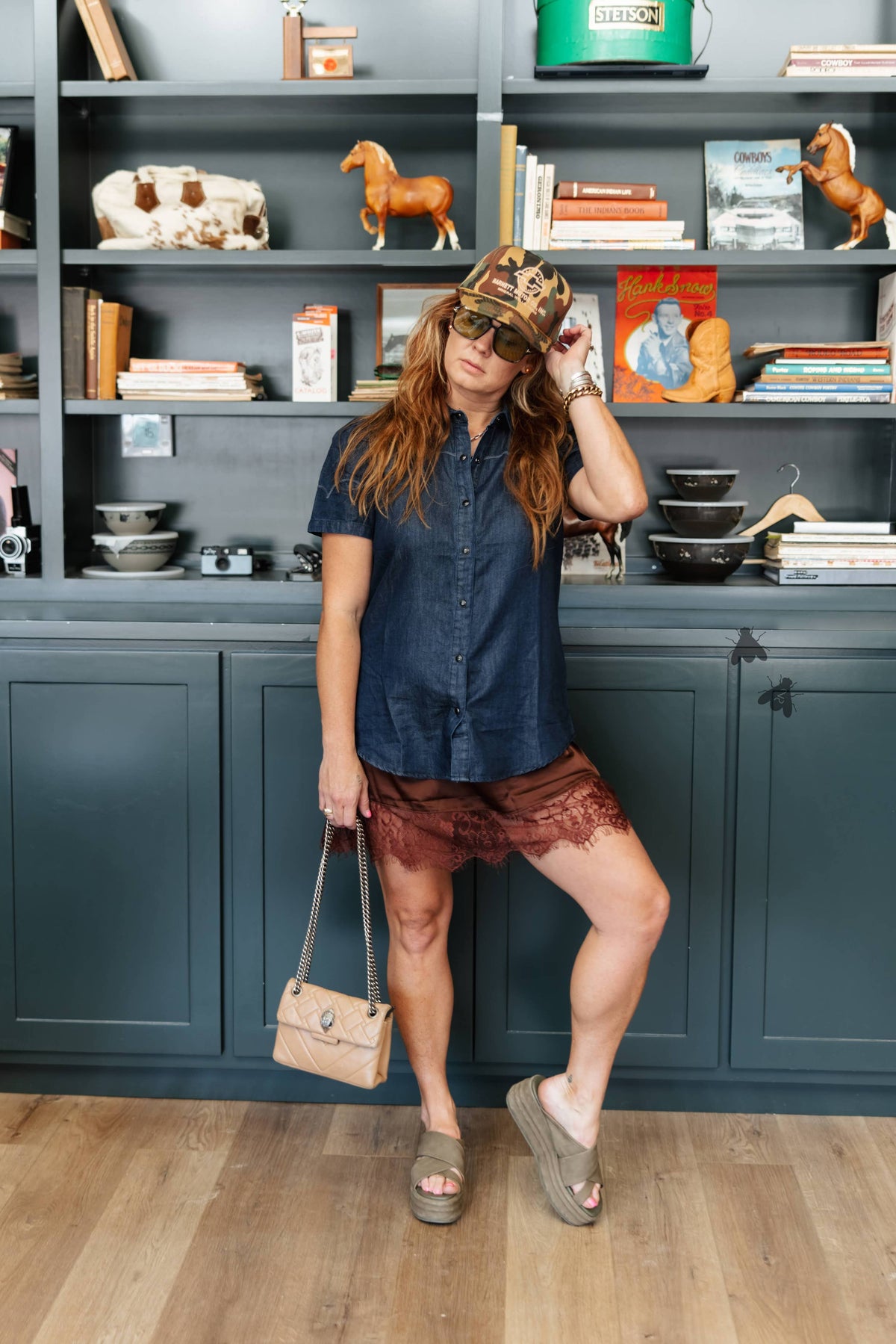 MY LACE EX-TENDy (chocolate brown layering skort)