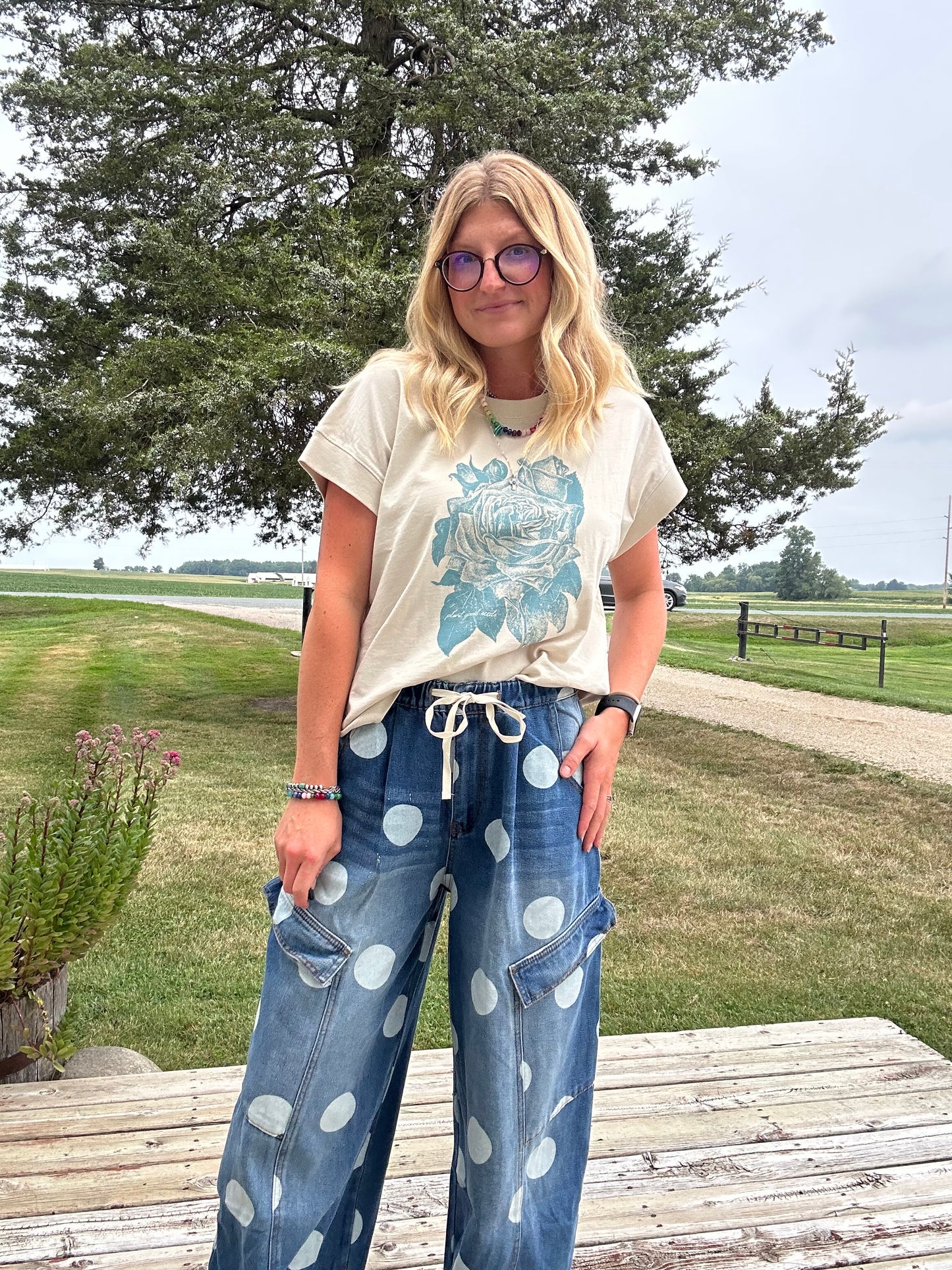 Seeing spots barrel jeans