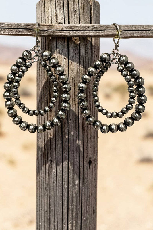 Nightfall Ranch Silver Pearl Teardrop Earrings